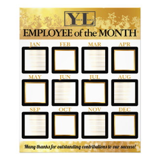 Employé étoile d'or du mois affichage photo