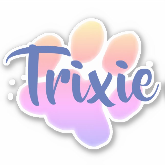 Empreinte arc-en-ciel autocollant personnalisé (Devant)