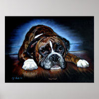 Empreinte Boxer Dog, affiche