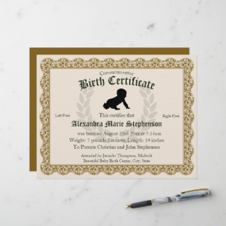 Empreinte commémorative Empreinte Certificat de na