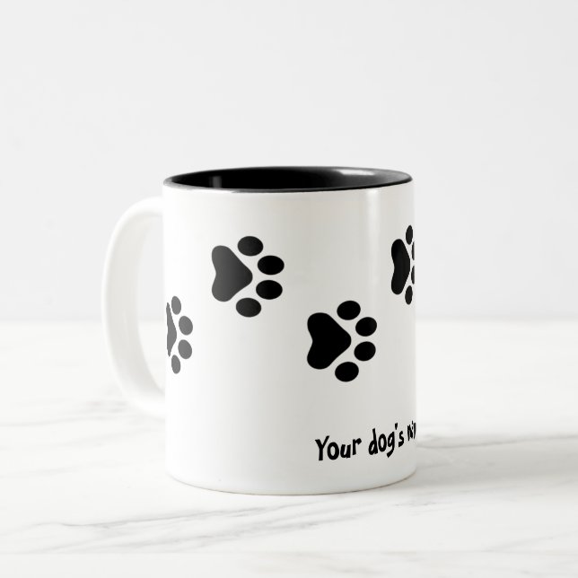Empreinte de chien Mug à café à deux tons (Devant gauche)