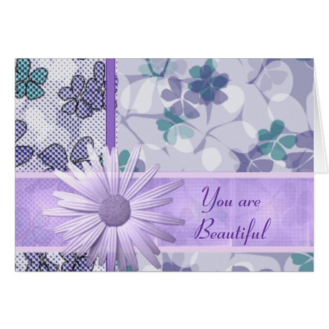 Empreinte de fleurs violettes Vous êtes belle (Devant horizontal)