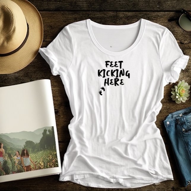 Empreinte de grossesse humoristique noir T-shirt (Créateur téléchargé)