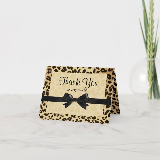 Empreinte de léopard Bow Merci note (Devant)