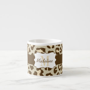 Empreinte de léopard Brown Tan Peach Espresso Mug