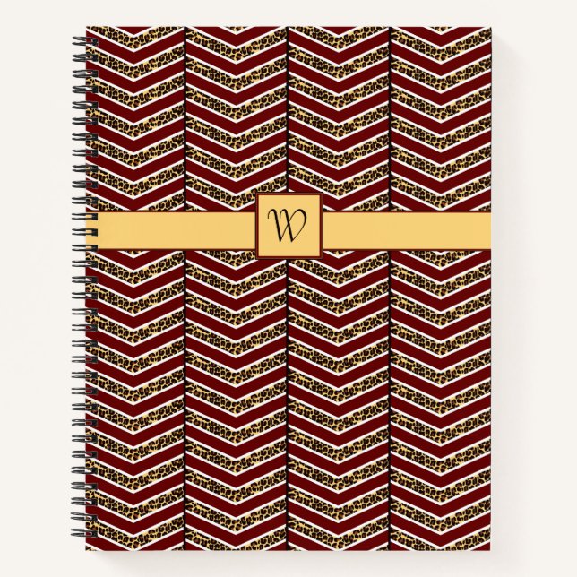 Empreinte de léopard Chevron Spiral Carnet (Devant)