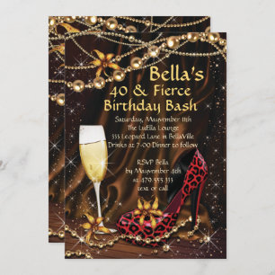 Empreinte de léopard Dames Invitations d'anniversa