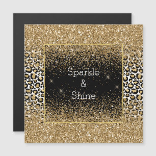 Empreinte de léopard d'or noir brillant