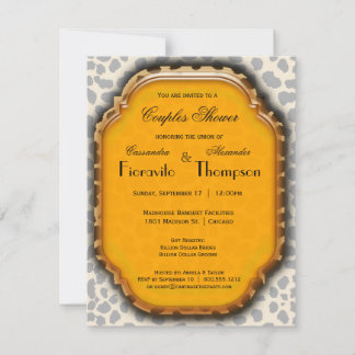 Empreinte de léopard Et Profond Invitation D'Accen