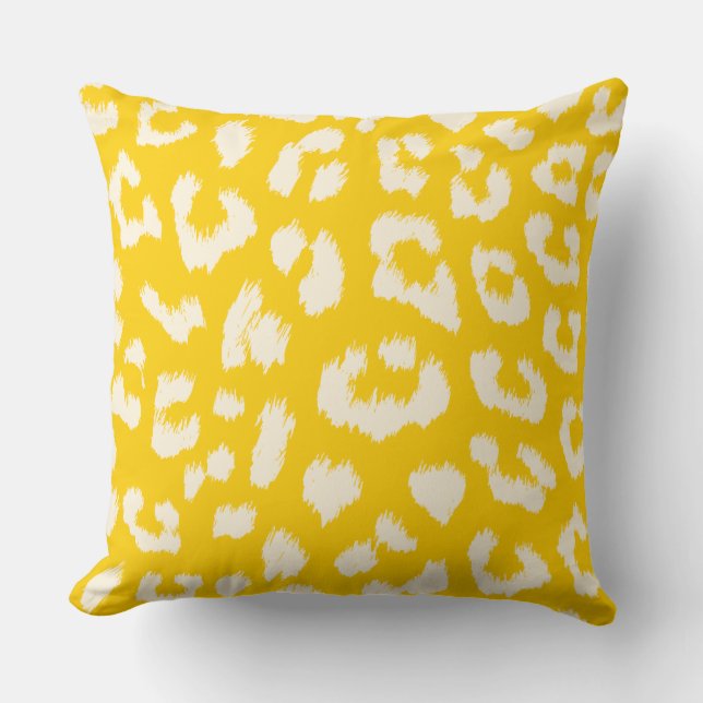 Empreinte de léopard jaune beurre Coussin réversib (Recto)