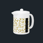 Empreinte de léopard, Leopard d'or, Parties scinti<br><div class="desc">Elégant,  élégant et sophistiqué motif léopard couleur or. Un cadeau moderne et branché,  parfait pour l'amant poster de animal de votre vie. Personnalisez en ajoutant votre nom,  votre pseudonyme,  votre monogramme ou vos initiales.</div>