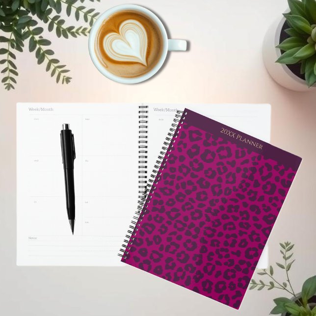 Empreinte de léopard-Magenta (Leopard Print-Magenta Planner)