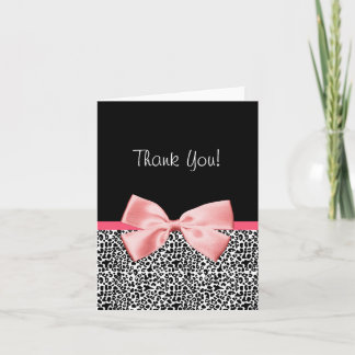 Empreinte de léopard Merci tendance au ruban rose