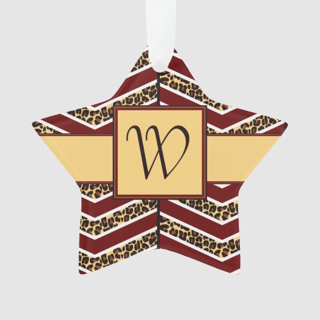 Empreinte de léopard Ornement acrylique Chevron (devant)