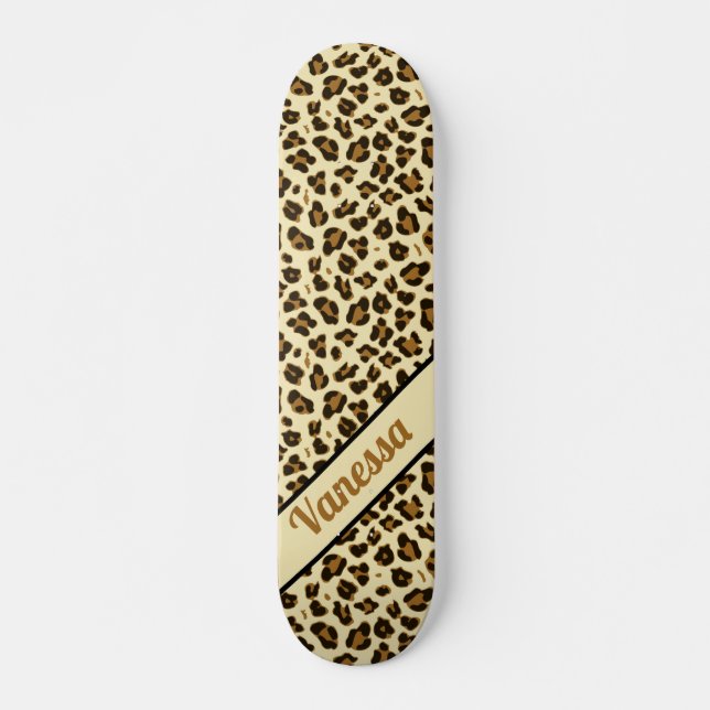Empreinte de léopard personnalisé - Skateboard pou (Devant)