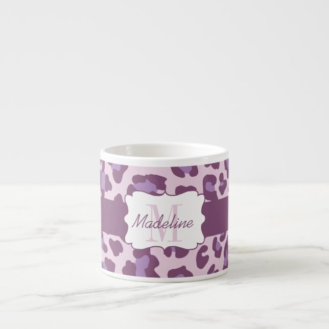 Empreinte de léopard Purple Lavender Espresso Mug (Devant)