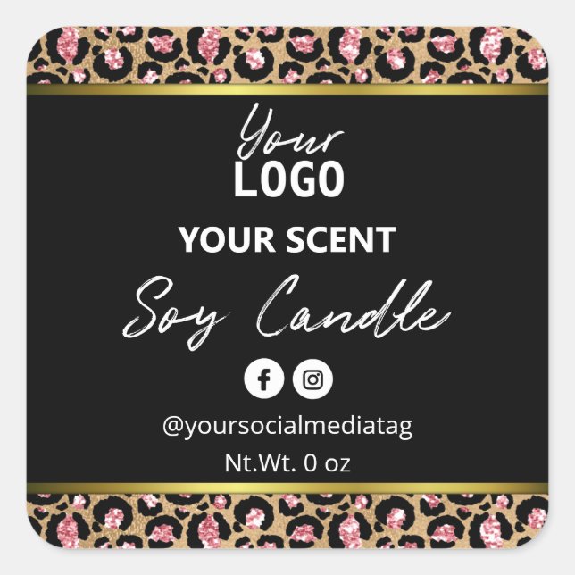 Empreinte de léopard Soy  noir or Étiquette (Devant)