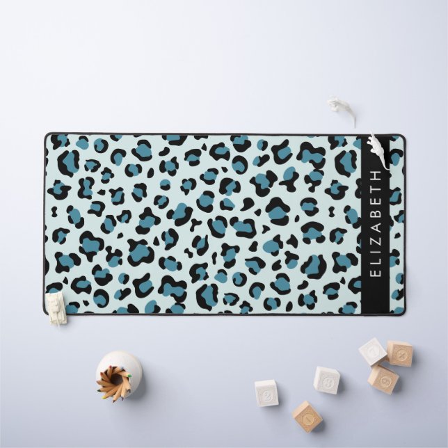 Empreinte de léopard, Spots, Leopard Bleu, Votre N (Tableau pour enfants)
