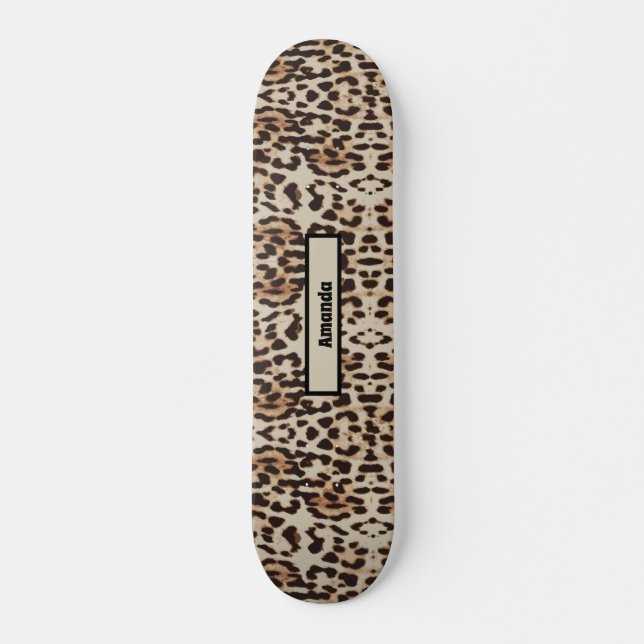Empreinte de léopard Wild Animal Custom Skateboard (Devant)