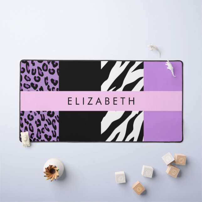 Empreinte de léopard, Zebra Print, Purple, Votre n (Tableau pour enfants)