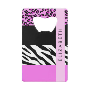 Empreinte de léopard, Zebra Print, Rose, Votre nom