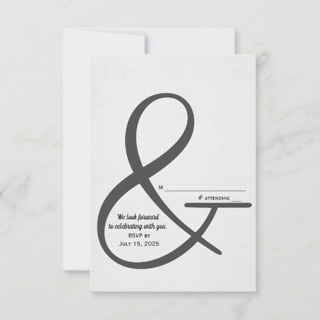 Empreinte de mariage RSVP signe en argent doux (Devant)