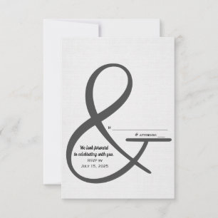 Empreinte de mariage RSVP signe en argent doux