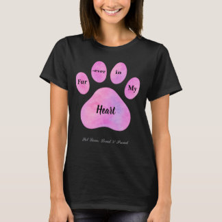 Empreinte de patte Aquarelle rose - Joli T-shirt P