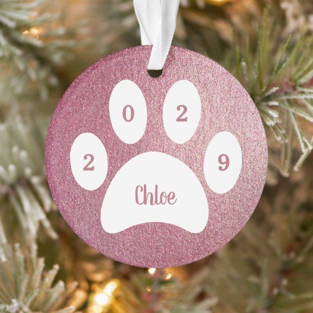 Empreinte de patte blanc Rose Gold Cat photo avec  (Arbre)