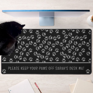 Empreinte de patte de chat noir Motif de bureau pe