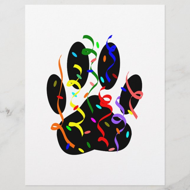 Empreinte de patte De Chien Avec Confetti Et Strea (Devant)