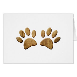 Empreinte de patte de chien de bois