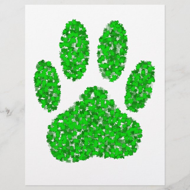 Empreinte de patte de chien de feuillage vert (Devant)