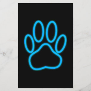 Empreinte de patte de chien de Néon Bleu