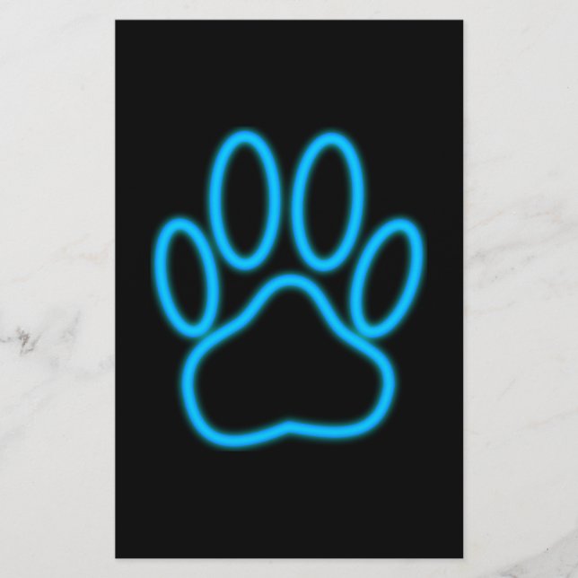 Empreinte de patte de chien de Néon Bleu (Devant)