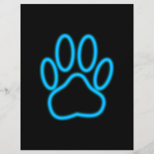 Empreinte de patte de chien de Néon Bleu