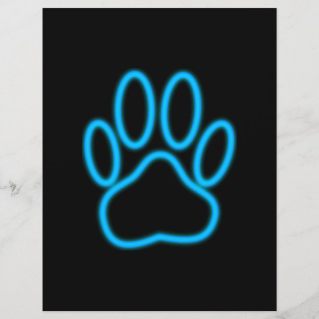 Empreinte de patte de chien de Néon Bleu (Devant)