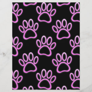 Empreinte de patte de chien de Néon rose