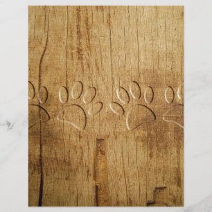 Empreinte de patte de chien en bois sculpté