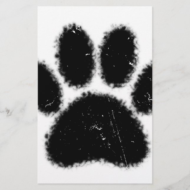 Empreinte de patte de chien rugueuse et en détress (Devant)