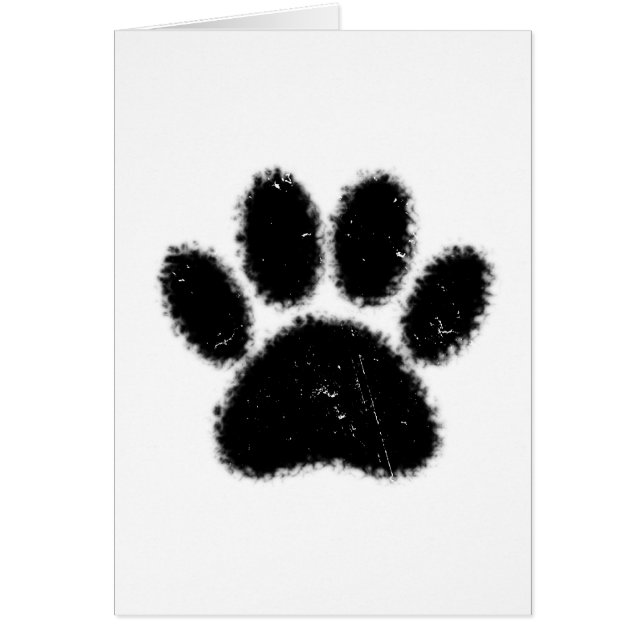 Empreinte de patte de chien rugueuse et en détress (Devant)