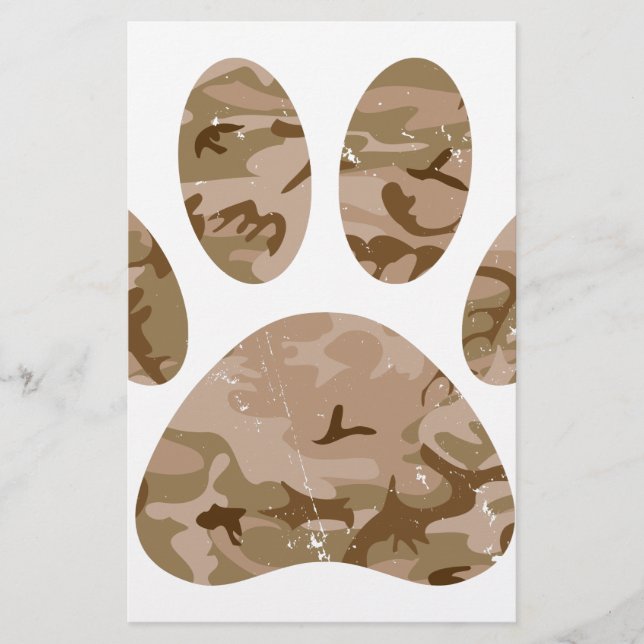 Empreinte de patte en détresse de Camo Dog du dése (Devant)