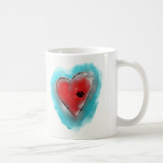 Empreinte de patte et tasse de coeur par Andy