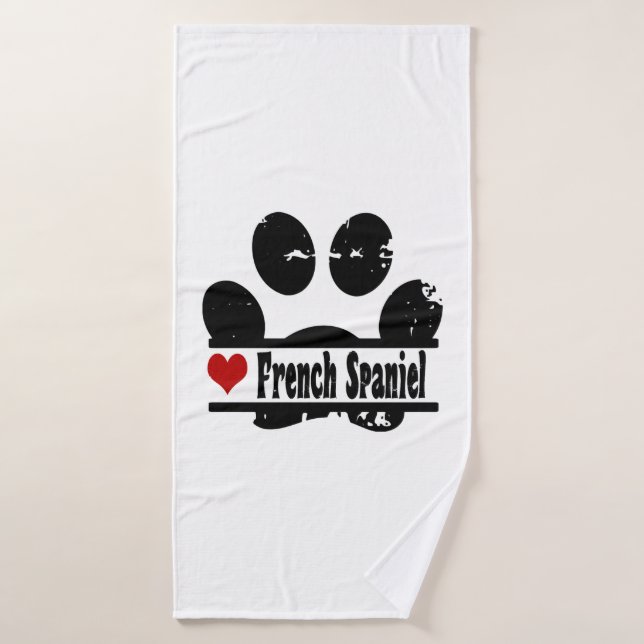 Empreinte de patte français espagnol chien (Serviette de bain)