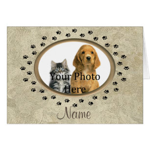 empreinte de patte Marble Look Dog ou Cat Memorial