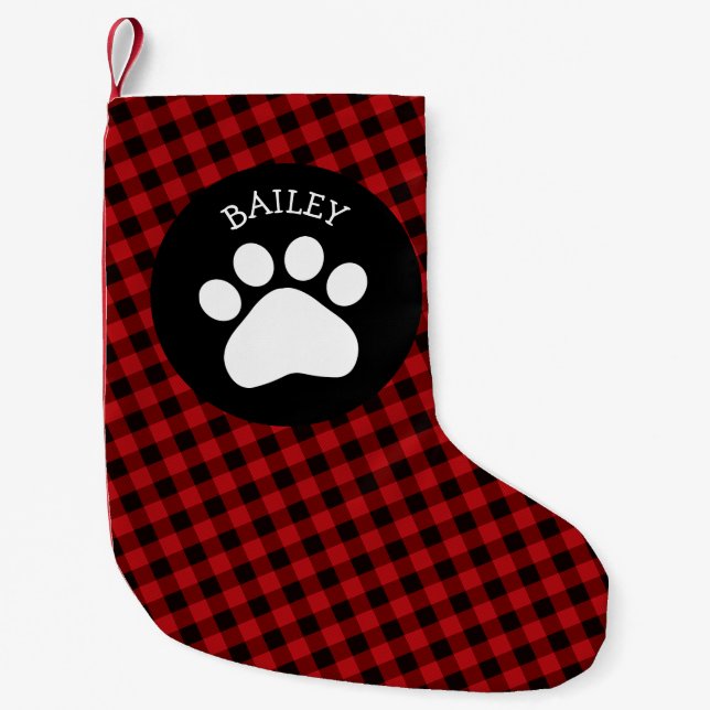 Empreinte de patte sur chaussette de Noël pour ani (Devant)