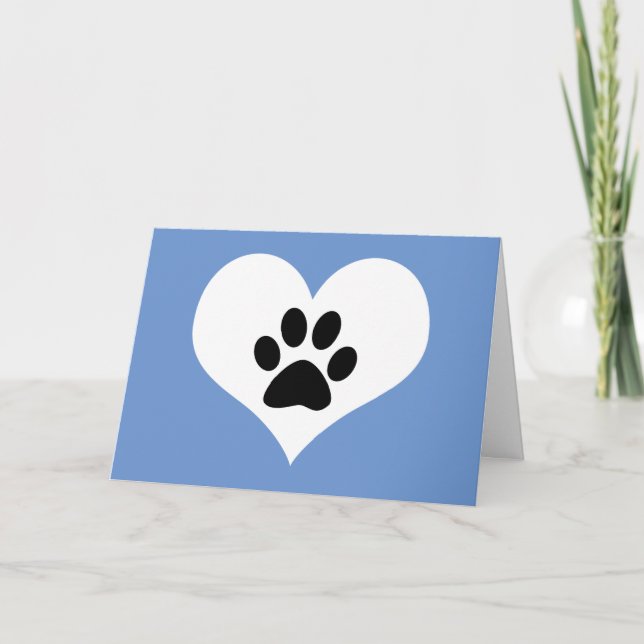 empreinte de patte sur votre coeur carte commémora (Devant)
