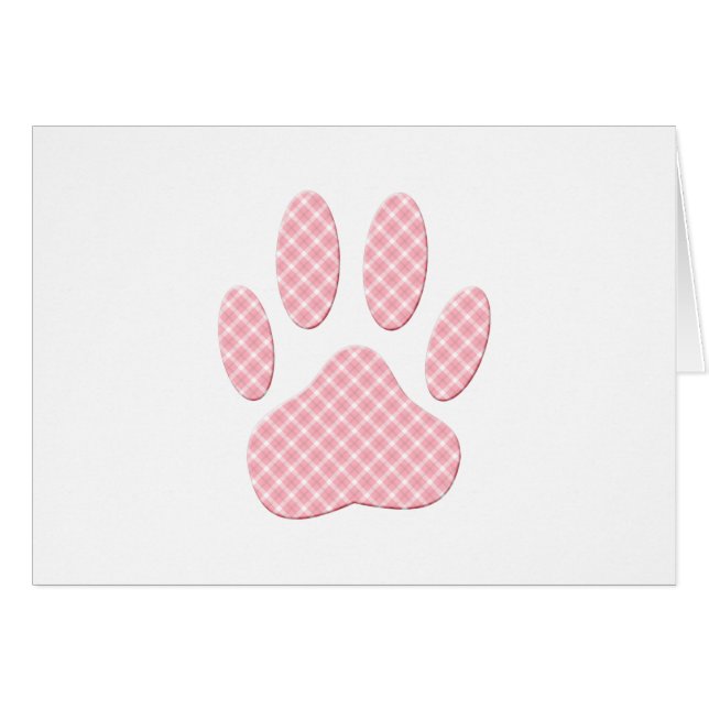 Empreinte de patte Tartan Rose Et Blanc (Devant horizontal)