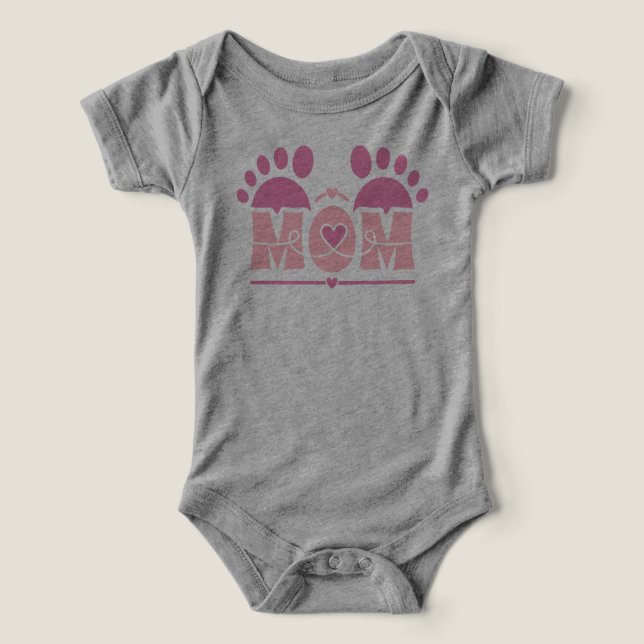 Empreinte de pied de coeur de MAMAN (Design Recto)