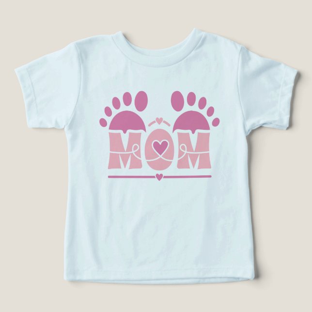 Empreinte de pied de MAMAN cœur (Design Recto)